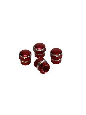 4pcs Red/Polished Aluminum Valve Stem Caps 4PCS NEW